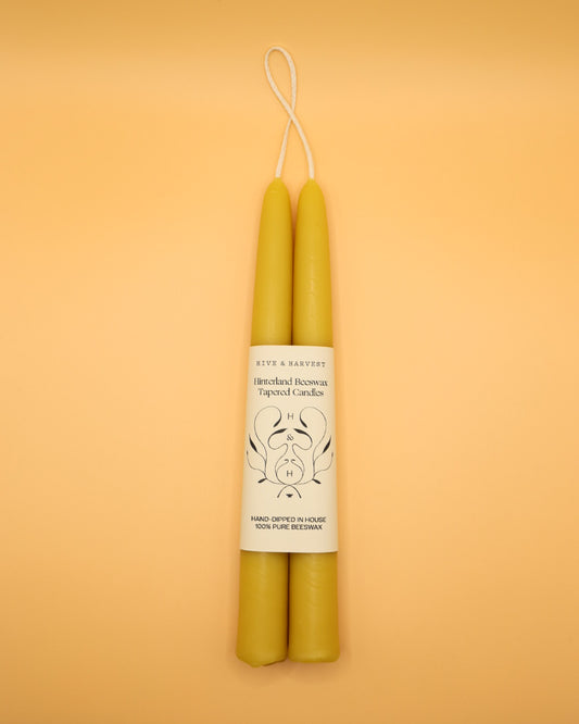 Hinterland Beeswax Taper Candles | Handmade Pair