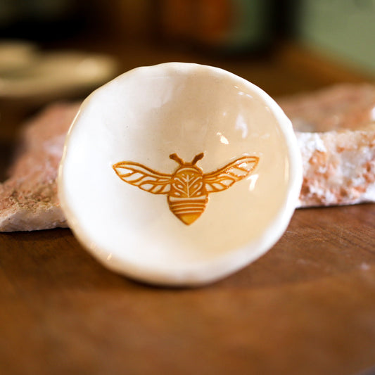 Bee Stamped Stoneware Bowl – Limited Edition by Melanie Hardy