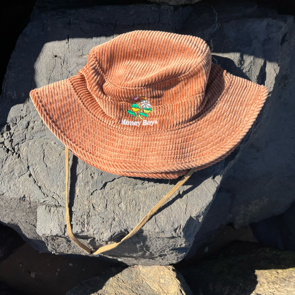 Corduroy Wildflower Bucket Hat - Desert Brown / 58cm
