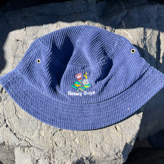 Corduroy Wildflower Bucket Hat - Navy / 57cm