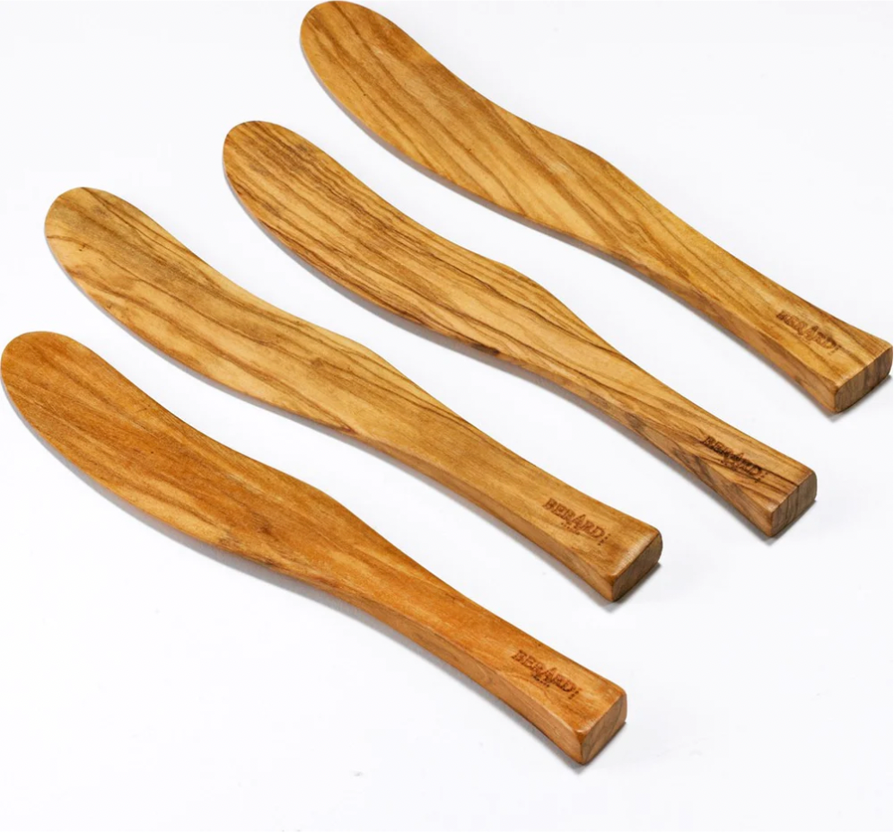 Berard Olive Wood Butter Knives/Spreaders (Set of 4)