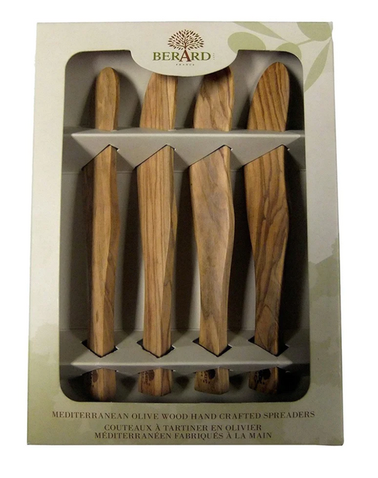 Berard Olive Wood Butter Knives/Spreaders (Set of 4)