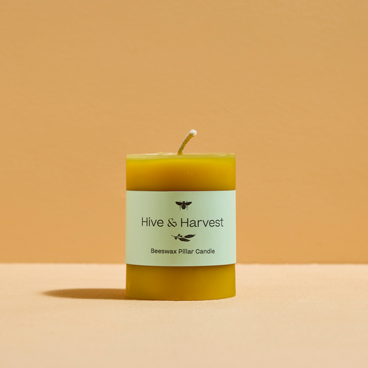 Pure Beeswax Pillar Candle - Tall